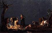 Peasants by a Fire, Leonaert Bramer